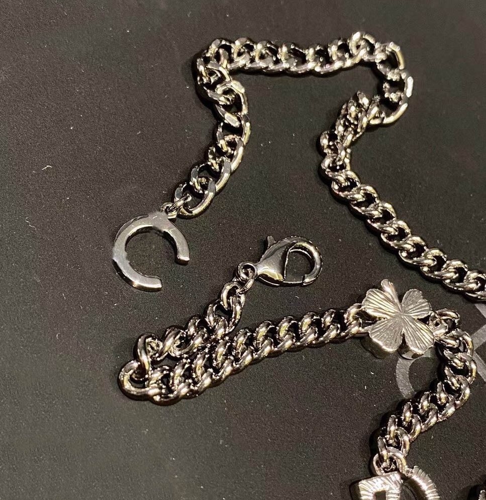 Top quality charm pendant necklace with diamond and black plated for women engagement jewelry gift have stamp PS7691