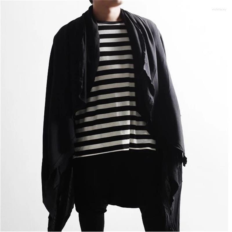 Men' Trench Coats Coat Spring And Autumn Dark Personality Hair Stylist Irregular Design Fashion Loose Large Size Cardigan Viol22, Black 
Men' Trench Coats Coat Spring And Autumn Dark Personality Hair Stylist Irregular Design Fashion Loose Large Size Cardigan Viol22, Black