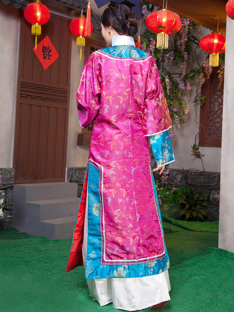 Qing Dynasty Manchu Ancient China Ethnic Clothing Female Adult Royal Maid TV Play Movie Cheongsam Imperial Court Performance Costume