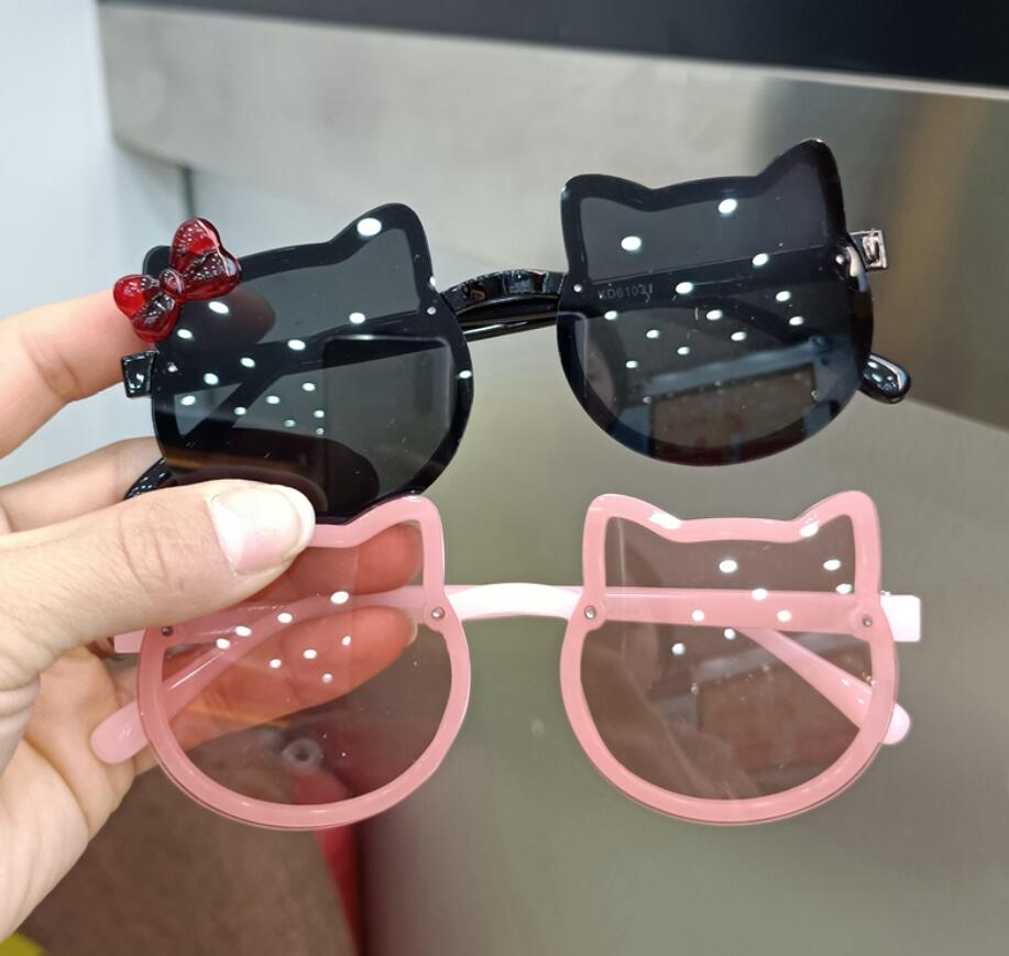 summer Children personality small face cute cat ears princess baby sunshade sunglasses girls and boys Uv protective kid fashion eyewear 6COLORS Z26030