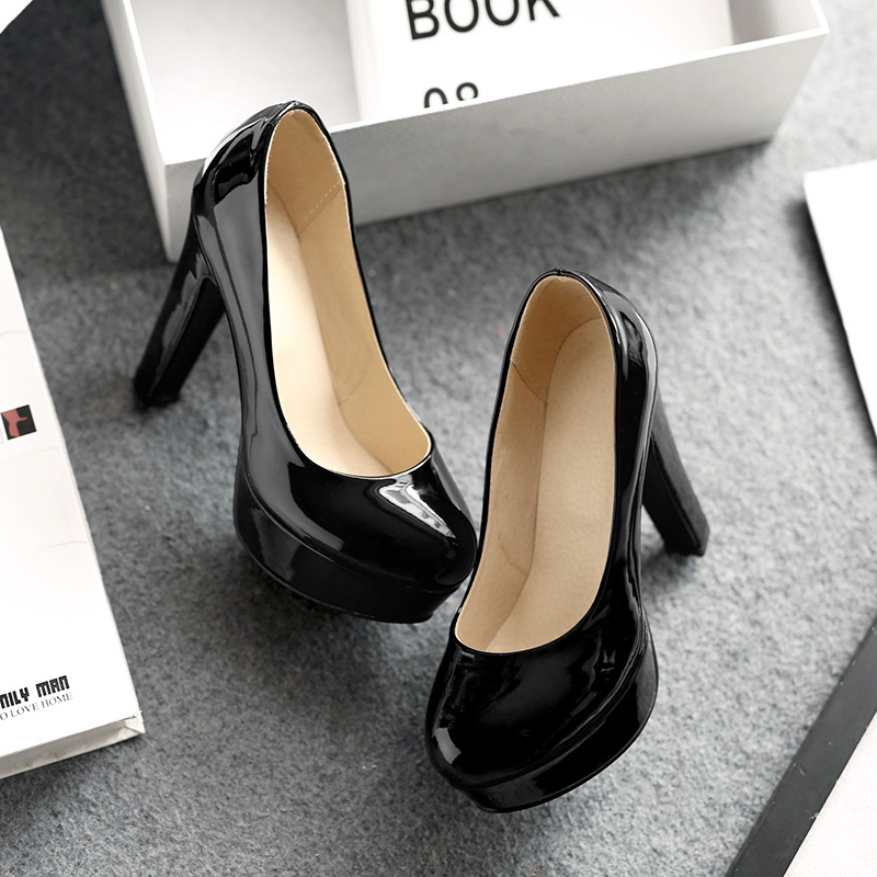 Elegant Women's High Heels Shoes Spring Sexy Pumps Platform Patent Blue Pink Heeled Party Wedding FemaleLarge Size 220328