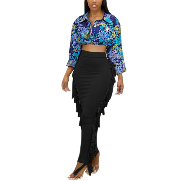 Women Summer Casual Sexy Solid Long Maxi Skirt Party Club Female Beach Femme 220317