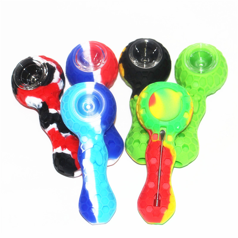 Wholesale Multi Color Silicone smoking Pipe with glass bowl dabber tool Mini Portable Hand silicon tube Pipes for tobacco Dry Herb pipe
Wholesale Multi Color Silicone smoking Pipe with glass bowl dabber tool Mini Portable Hand silicon tube Pipes for tobacco Dry Herb pipe