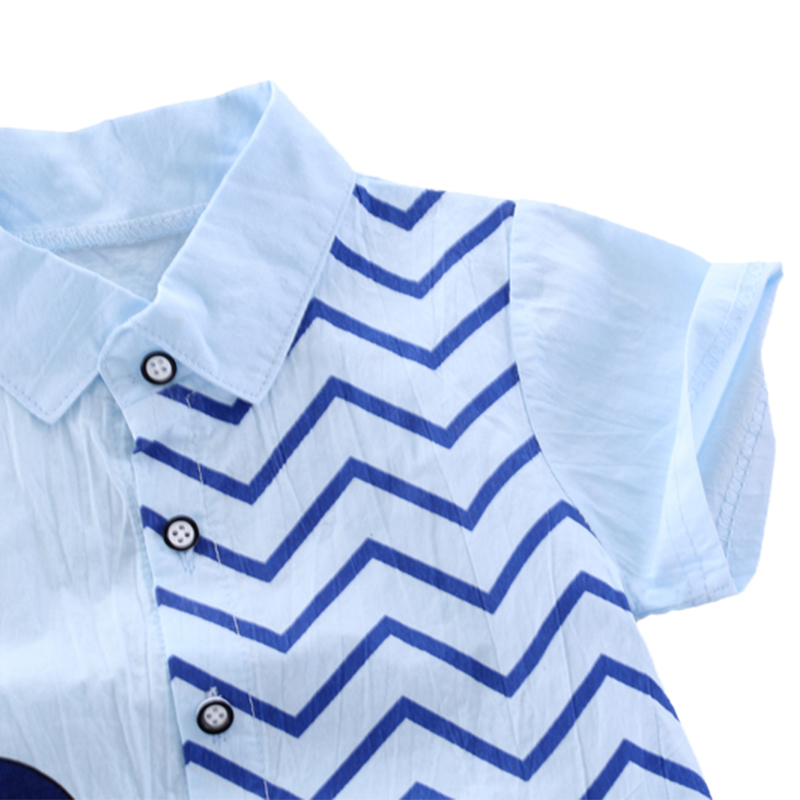 Summer Toddler Baby Boy Clothes Cute Dinosaur Tops Short Blue Pants 2Pcs Oitfits Cotton Printed Sleeve Casual Set 220507