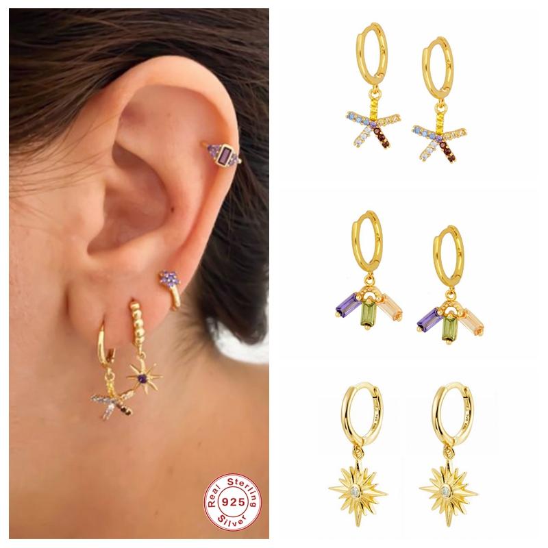 Hoop & Huggie Aide Genuine 925 Sterling Silver Purple Crystal Pendant Earrings For Women Girls Flower Zircon Circle Earring PendientesHoop
Hoop & Huggie Aide Genuine 925 Sterling Silver Purple Crystal Pendant Earrings For Women Girls Flower Zircon Circle Earring PendientesHoop