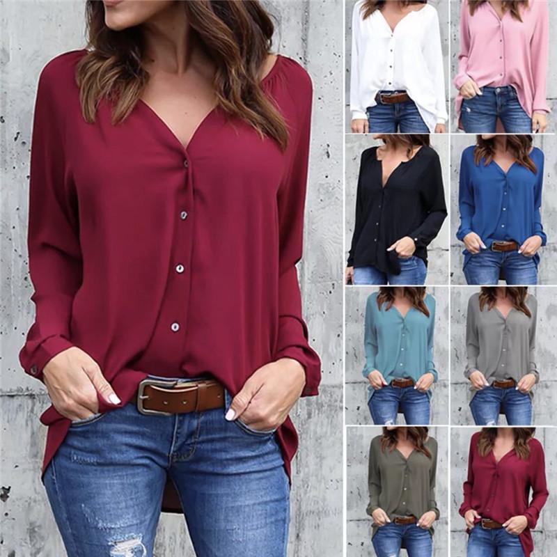 Women' Blouses & Shirts Women Blouse Girls Spring Autumn Long Sleeve Chiffon V-neck Ladys Shirt Multi-color, Black
Women' Blouses & Shirts Women Blouse Girls Spring Autumn Long Sleeve Chiffon V-neck Ladys Shirt Multi-color, Black