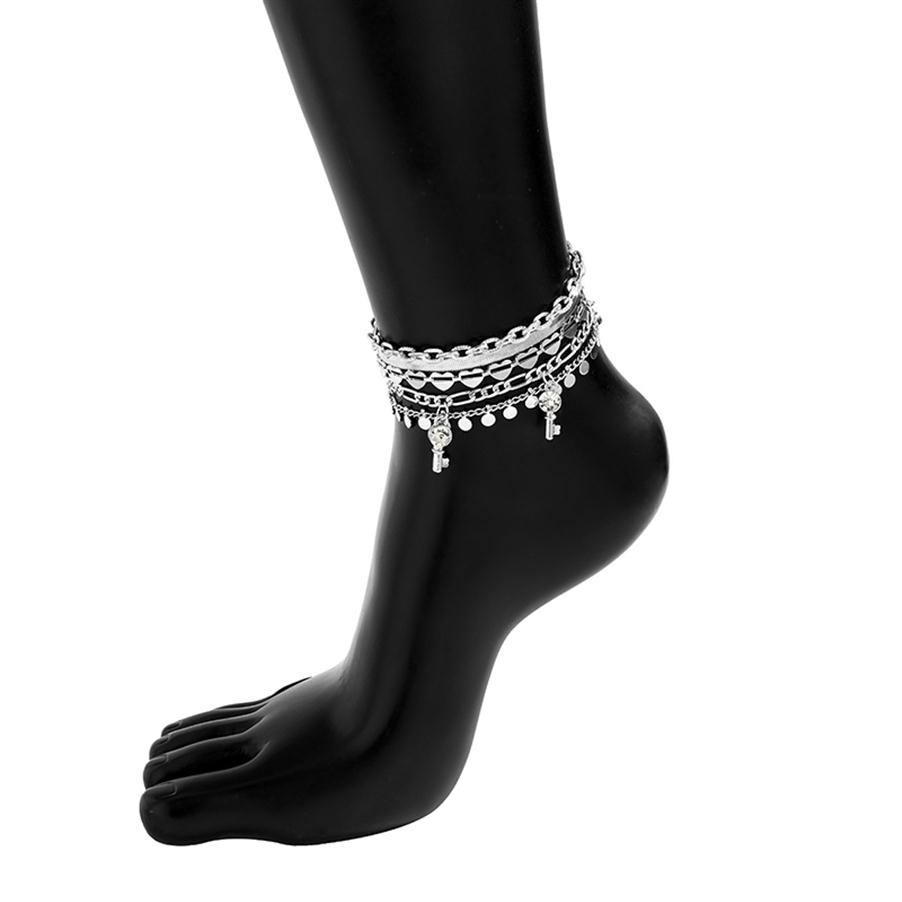 Designer Anklets Set Hip Hop Simple Metal Fashion Retro Heart-shaped Snake Bone Chains Diamond Key Iron Copper Handmade Chain Allo264C
Designer Anklets Set Hip Hop Simple Metal Fashion Retro Heart-shaped Snake Bone Chains Diamond Key Iron Copper Handmade Chain Allo264C