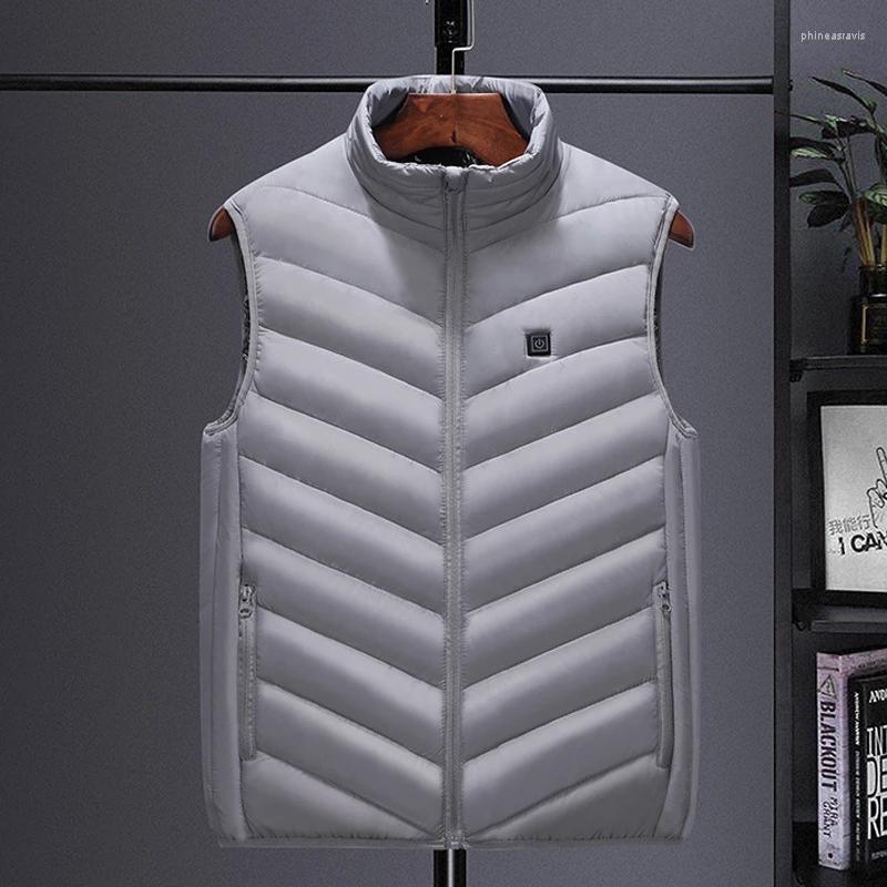 Men's Vests Men Autumn And Winter High Quality Heated Vest Zones Electric Jackets Graphene Heat Coat Heating Padded Jacket Phin22, Black