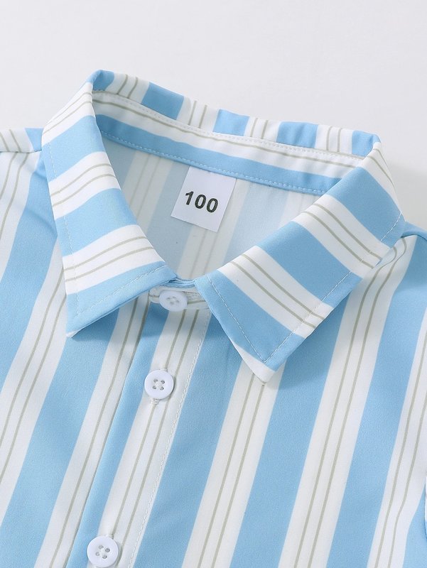 Toddler Boys Vertical Striped Shirt & Shorts SHE01
