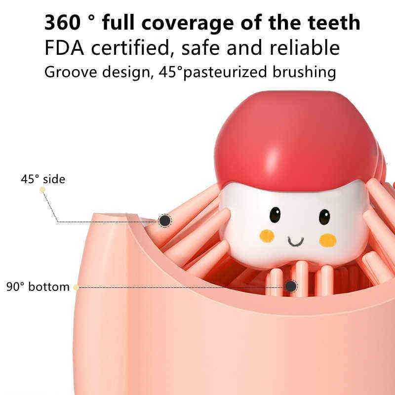 Toothbrush Sonic Children Electric Toothbrush Kids U-shaped 360 Degrees Silica Gel Usb Charging Ultrasonic Smart 0511