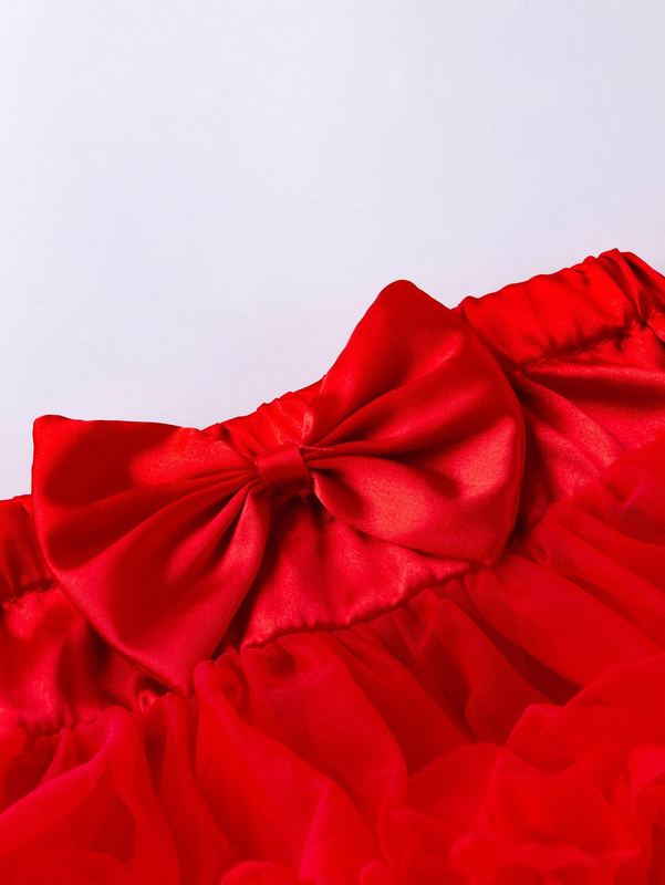 Baby Frill Trim Bow Front Mesh Skirt SHE01