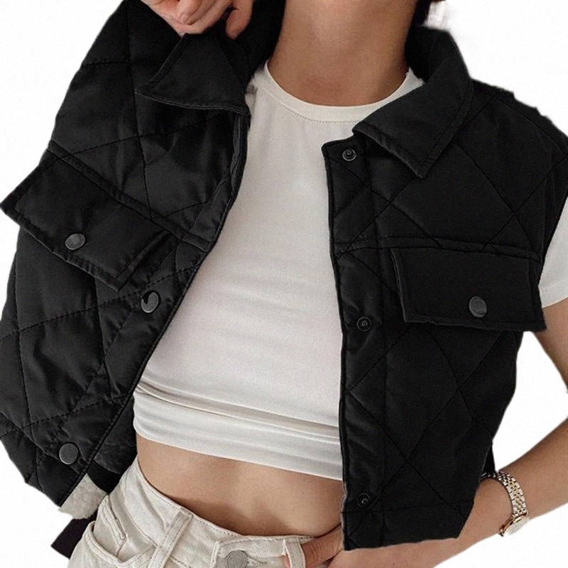 Women's Vests Vest Women Streetwear Tops Cropped Gilet Jacket Sleeveless Fashion Casual Woman Waistcoat Veste Femme I7Lp#