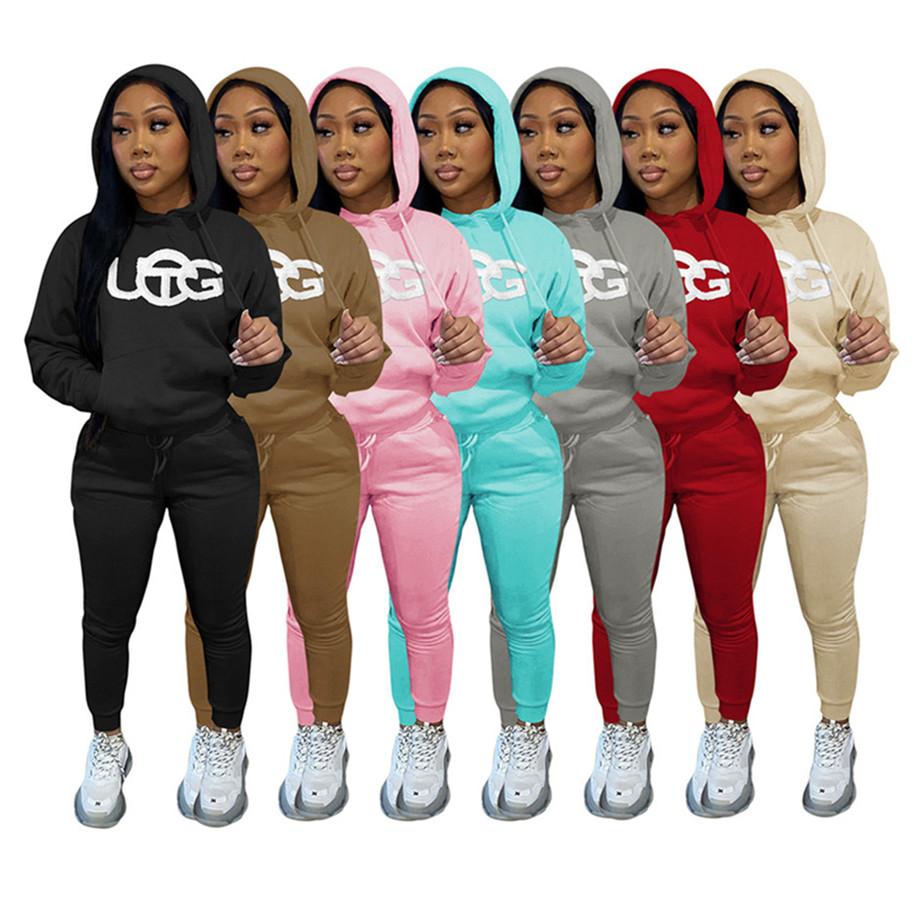 Hooded Tracksuits Designer Women 2 Piece Set Fleece Thick Outfits Long Sleeve Sportswear Trousers Sweatsuit Pullover Tights K10186, Brown
Hooded Tracksuits Designer Women 2 Piece Set Fleece Thick Outfits Long Sleeve Sportswear Trousers Sweatsuit Pullover Tights K10186, Brown
