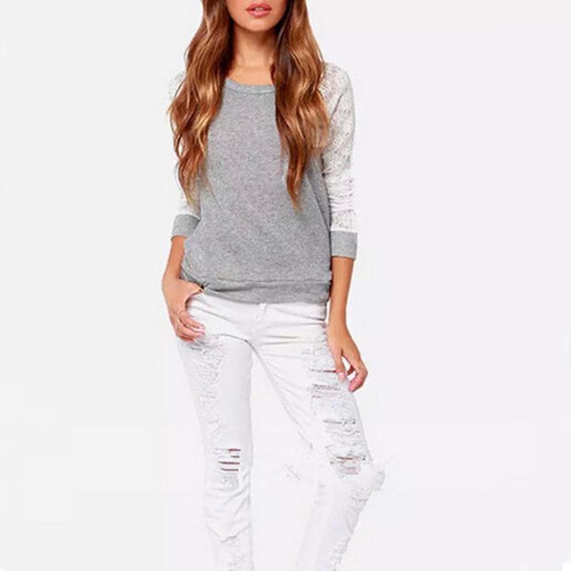 Women's T-Shirt Floral Lace Crochet Tops Women O-Neck Backless Casual Long Sleeve Shirt Top Hollow Loose Spring Summer T-shirts Harajuku, Gray
Women's T-Shirt Floral Lace Crochet Tops Women O-Neck Backless Casual Long Sleeve Shirt Top Hollow Loose Spring Summer T-shirts Harajuku, Gray