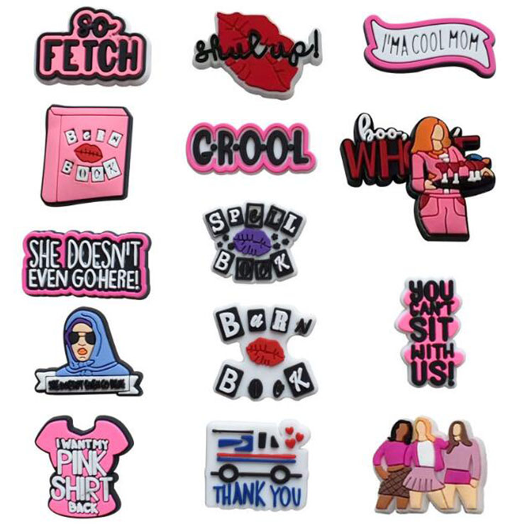 new arrived cartoon pink girl shoe accessories clog charm bracelet wristband decoration button