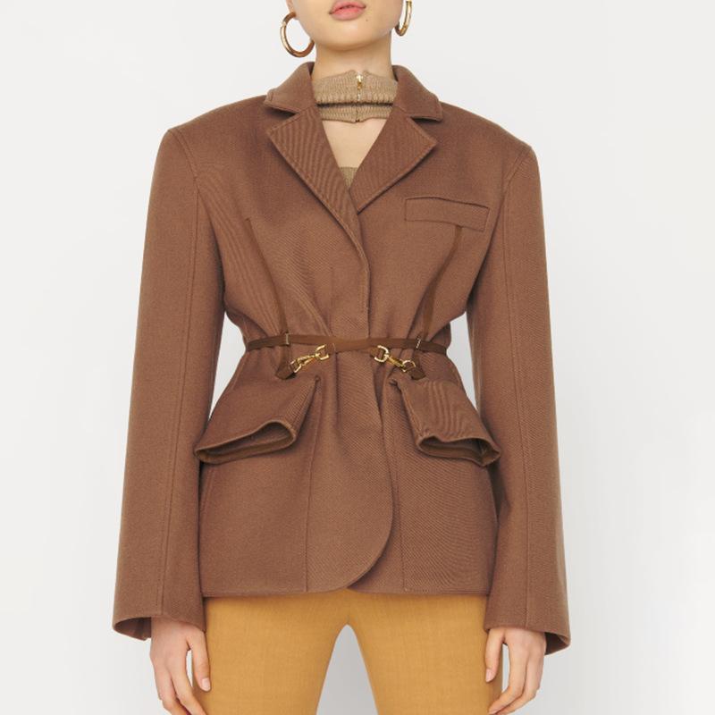 Women' Suits & Blazers HIGH STREET Est 2022 Fall Winter Designer Fashion Waistband Splicing Twill Wool Blends Blazer, Black
Women' Suits & Blazers HIGH STREET Est 2022 Fall Winter Designer Fashion Waistband Splicing Twill Wool Blends Blazer, Black