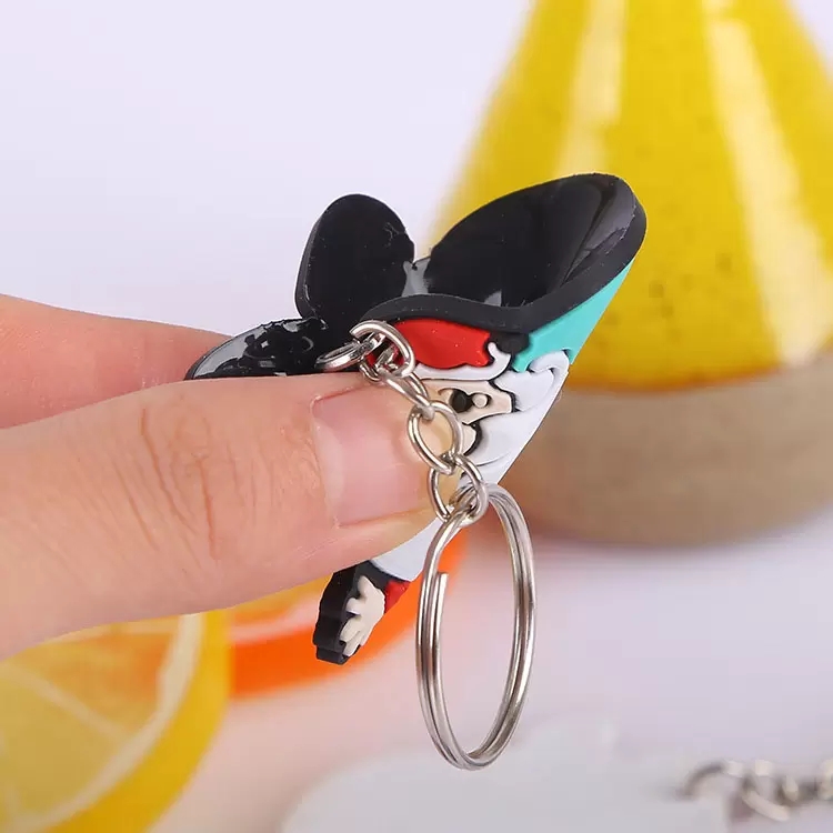 Cartoon Santa Claus Key Rings Couple Key Pendant for Christmas Gifts PVC Rubber Keychain Promotion Gift Wholesale Factory Price