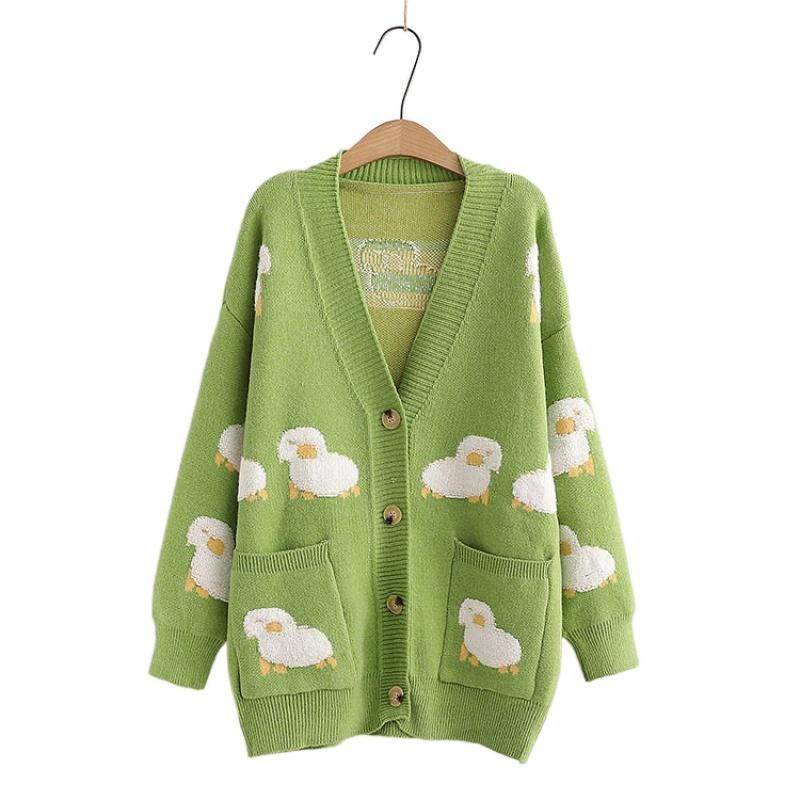 Women's Sweaters Cartoon Embroidery Thickening Cardigan Knitted Jumper Autumn Winter Womens Harajuku Sweater V-Neck Long Sleeve Pullovers 19, Green
Women's Sweaters Cartoon Embroidery Thickening Cardigan Knitted Jumper Autumn Winter Womens Harajuku Sweater V-Neck Long Sleeve Pullovers 19, Green