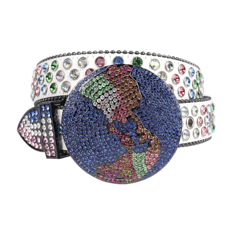 Belts Western Rhinestones Belt For Women Man Globe Buckle Colorful Diamond Jeans Ceinture Femme Cinto De StrassBelts, Blue
Belts Western Rhinestones Belt For Women Man Globe Buckle Colorful Diamond Jeans Ceinture Femme Cinto De StrassBelts, Blue