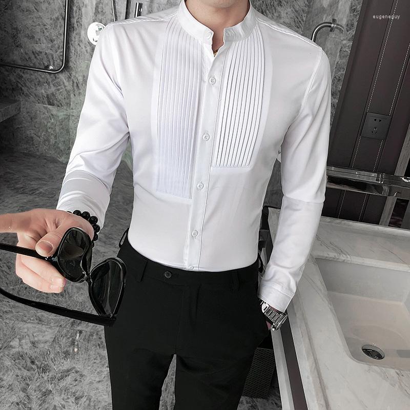 Men's Dress Shirts Men Tuxedo Front Pleated Small Stand Collar Solid Long Sleeve Blouse Male Gentleman Party Wedding Slim Fit TOPSMen's Euge, Black
Men's Dress Shirts Men Tuxedo Front Pleated Small Stand Collar Solid Long Sleeve Blouse Male Gentleman Party Wedding Slim Fit TOPSMen's Euge, Black
