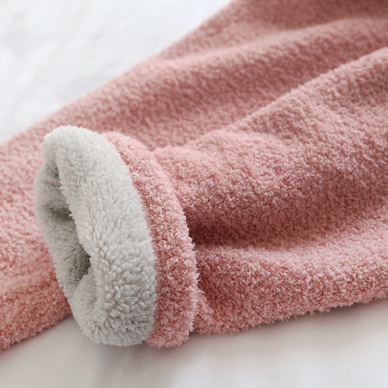 Japanese style autumn and winter ladies plus size sheep wool warm pajamas suit Shu Mianmao simple home service pijamas women 220329