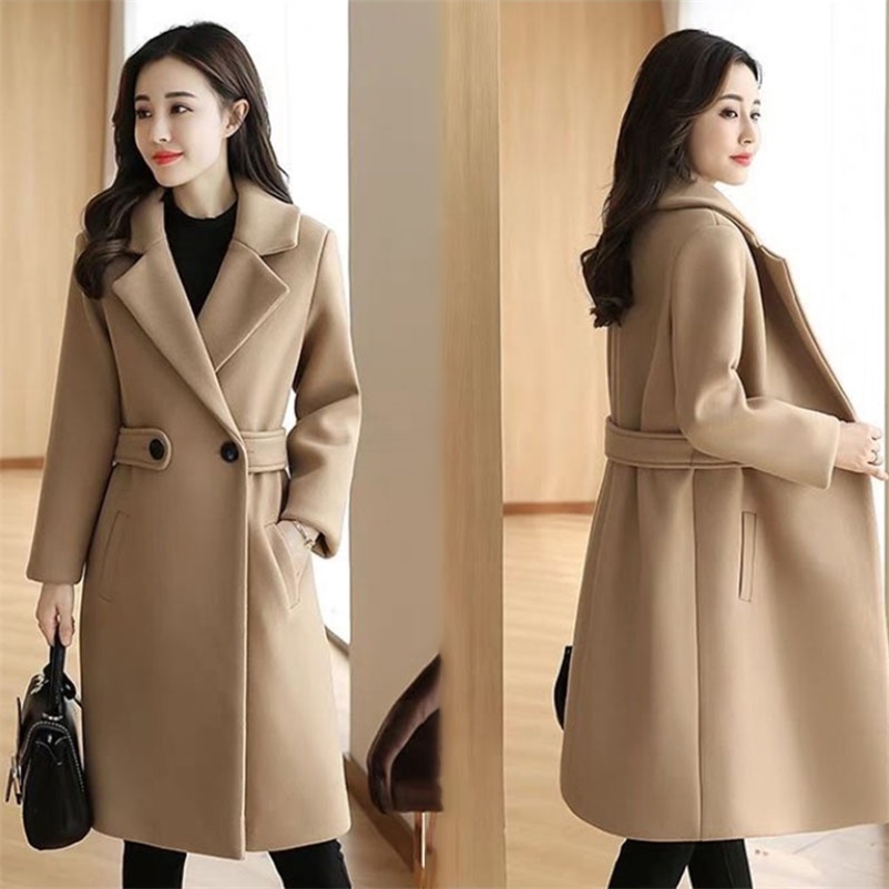 Women's Wool Blends Autumn Elegant Women Blend Coat Thick Loose Cashmere Woolen Plus Size Woman Winter Coats And Jackets 220826, Caramel
Women's Wool Blends Autumn Elegant Women Blend Coat Thick Loose Cashmere Woolen Plus Size Woman Winter Coats And Jackets 220826, Caramel