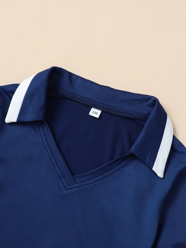 Girls V Neck Tee And Pleated Skirt SHE