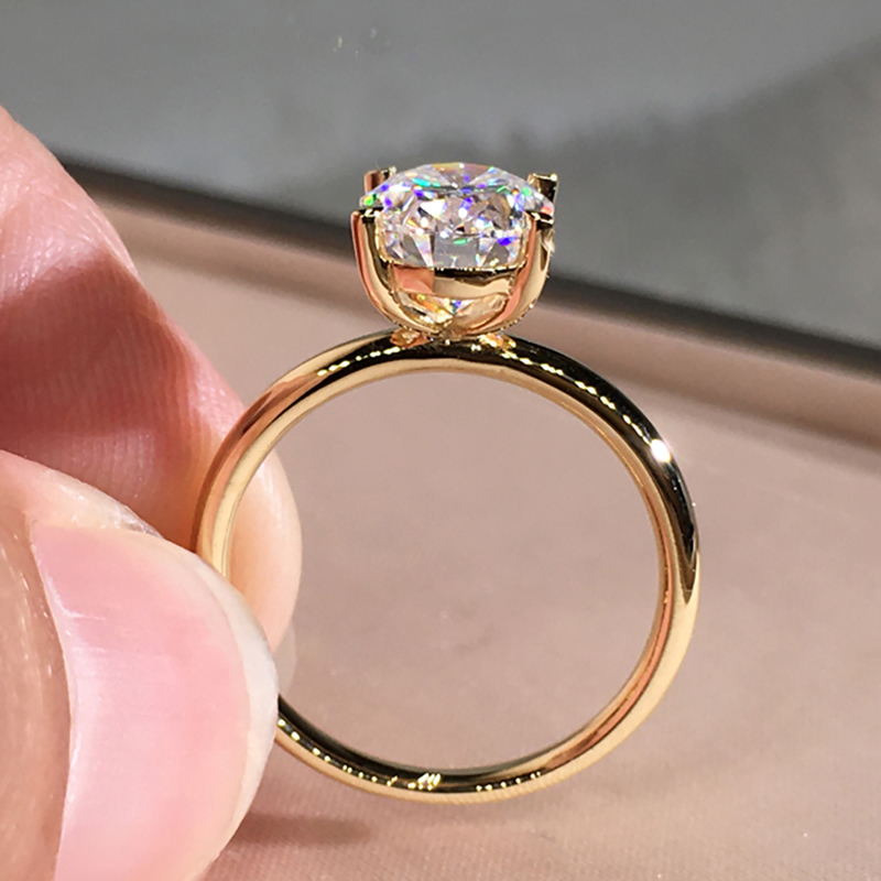 10K Au417 Yellow Gold Women Ring Diamonds 1 2 3 4 5 Carat Oval Wedding Party Engagement Anniversary Ring Trendy 220816