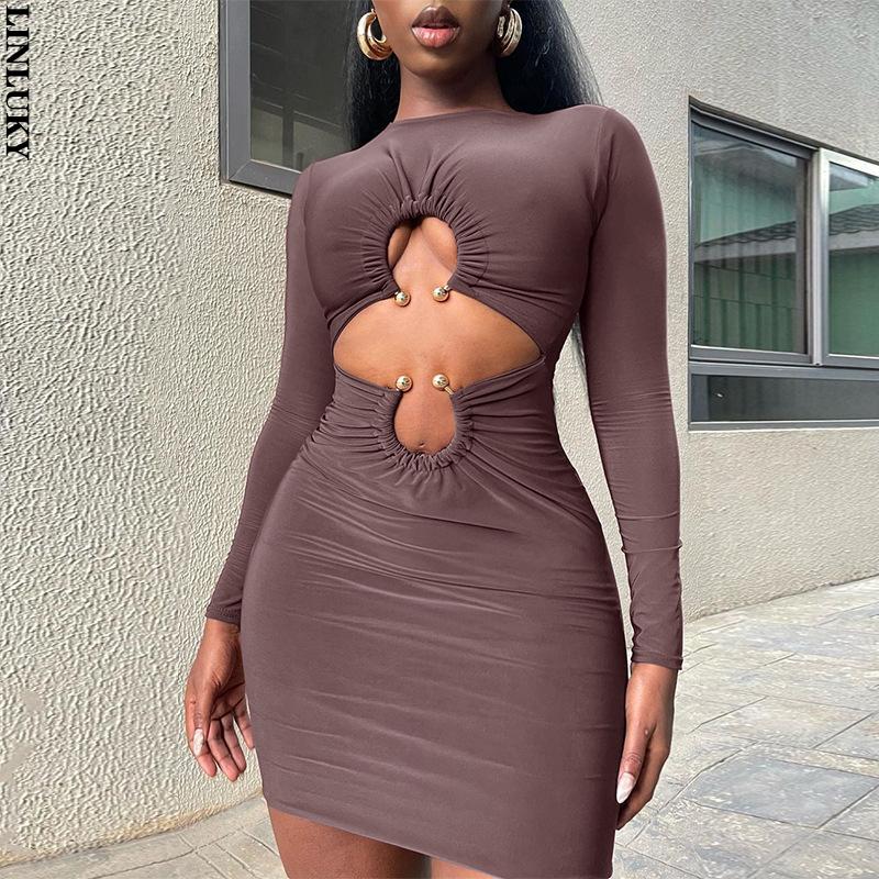 Casual Dresses Summer Fashion Sexy Hollow Dress For Women Round Neck Long Sleeve Hip Club Party Mini Woman ClothingCasual, Auburn
Casual Dresses Summer Fashion Sexy Hollow Dress For Women Round Neck Long Sleeve Hip Club Party Mini Woman ClothingCasual, Auburn