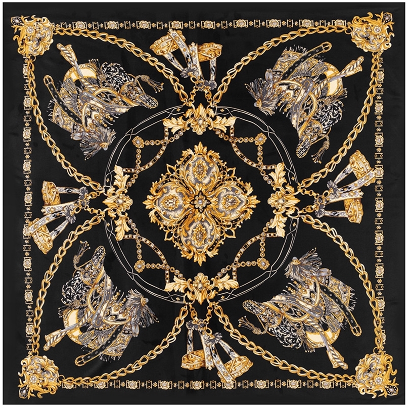 POBING 100 Silk Scarf Women Large Shawls Saddle Chain Stoles Square Bandana Luxury Kerchief Hijab Female Foulards 130CM 220704
POBING 100 Silk Scarf Women Large Shawls Saddle Chain Stoles Square Bandana Luxury Kerchief Hijab Female Foulards 130CM 220704