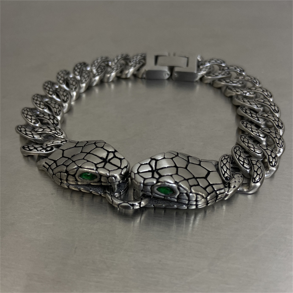 Double-Headed Snake Cuban Bracelet Chain Men And Women Tide Brand Retro Hip-Hop Personality Niche Design Couple Jewelry
Double-Headed Snake Cuban Bracelet Chain Men And Women Tide Brand Retro Hip-Hop Personality Niche Design Couple Jewelry