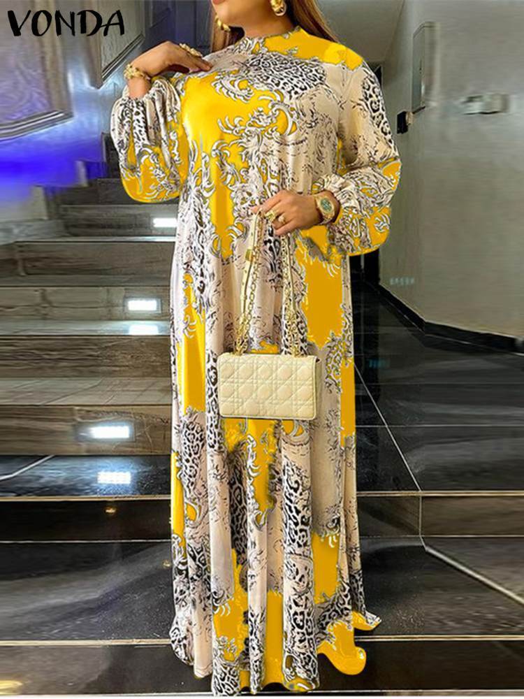 VONDA Summer Elegant Floral Printed Long Sundress Stand Collar Beach Vestidos Bohemian Maxi Dress Women Lantern Sleeve Robe 220721, Style d orange
VONDA Summer Elegant Floral Printed Long Sundress Stand Collar Beach Vestidos Bohemian Maxi Dress Women Lantern Sleeve Robe 220721, Style d orange