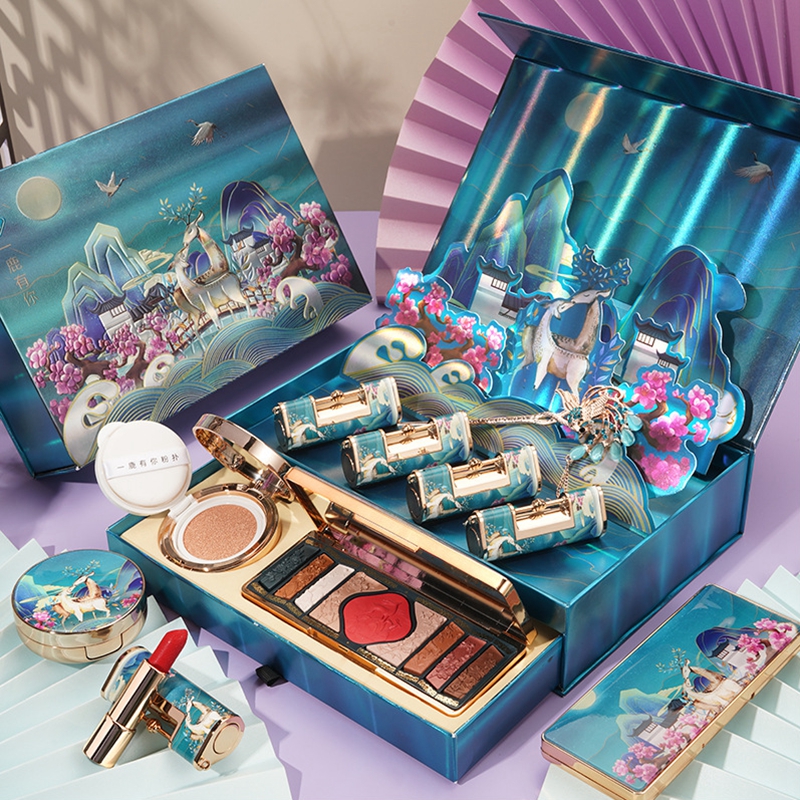 Christmas Gift Makeup Cosmetics Set Chinese Style Carved Lipstick Embossed Eyeshadow Moisture Air Cushion Women Make Up Tool Kit
Christmas Gift Makeup Cosmetics Set Chinese Style Carved Lipstick Embossed Eyeshadow Moisture Air Cushion Women Make Up Tool Kit