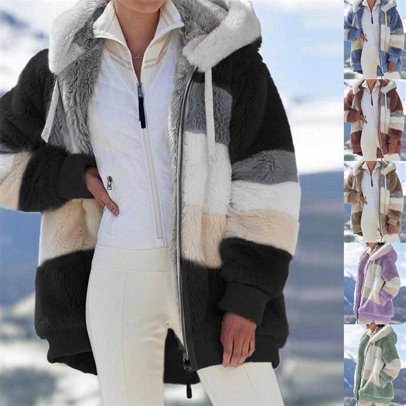 Women's Jackets Winter Coat Fashion Casual Stitching Plaid Ladies Clothes Hooded Zipper Plush Women Jacket 2022, Khaki
Women's Jackets Winter Coat Fashion Casual Stitching Plaid Ladies Clothes Hooded Zipper Plush Women Jacket 2022, Khaki