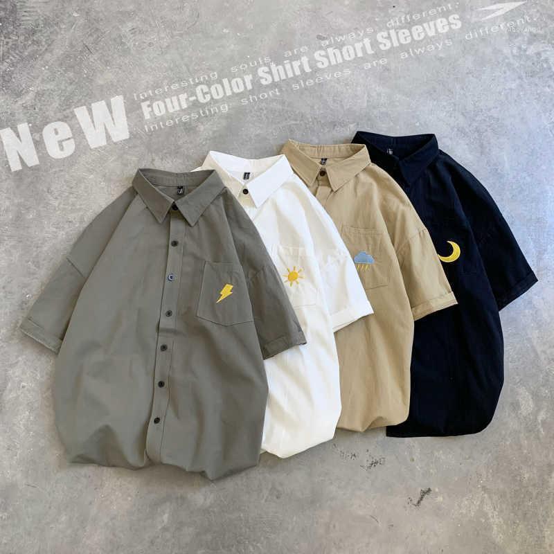 Men's Casual Shirts 2022 Summer Korean Loose Couple Short Sleeve Shirt Trend Thin Chemise Homme, White c065
Men's Casual Shirts 2022 Summer Korean Loose Couple Short Sleeve Shirt Trend Thin Chemise Homme, White c065