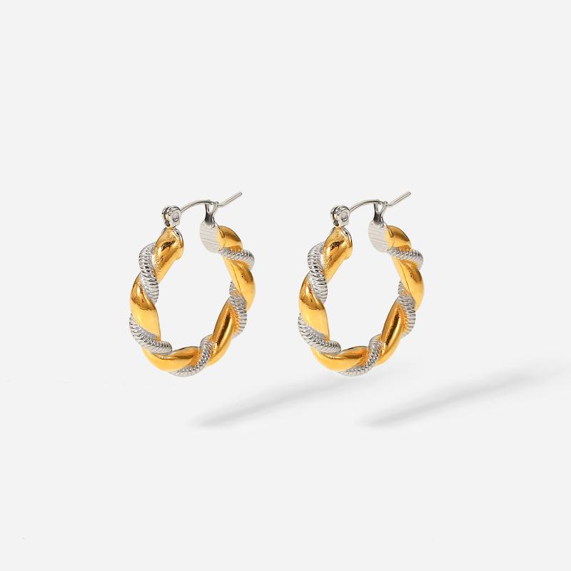 Hoop & Huggie Waterproof Jewelry Stainless Steel Silver Gold Plated Croissant Earring Special Double Twisted Earrings For WomenHoop
Hoop & Huggie Waterproof Jewelry Stainless Steel Silver Gold Plated Croissant Earring Special Double Twisted Earrings For WomenHoop