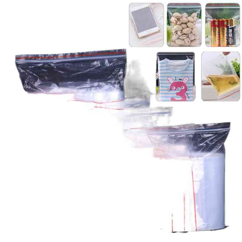 100pcs Multiple Sizes Small Zip Plastic Reclosable Transparent Storage Beads Jewelry Bag Christmas Candy Snack Bags