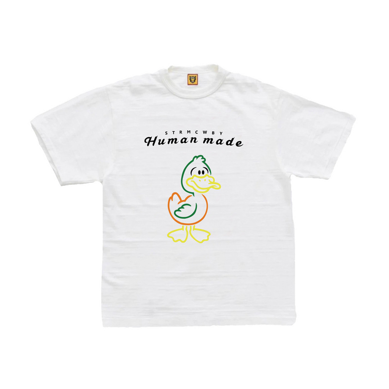 Mens Human Made T Shirt duck dog letter print doodle High Street Top Tees Men Women Casual Short Sleeve Tee shirt Cotton T-shirt Streetwear