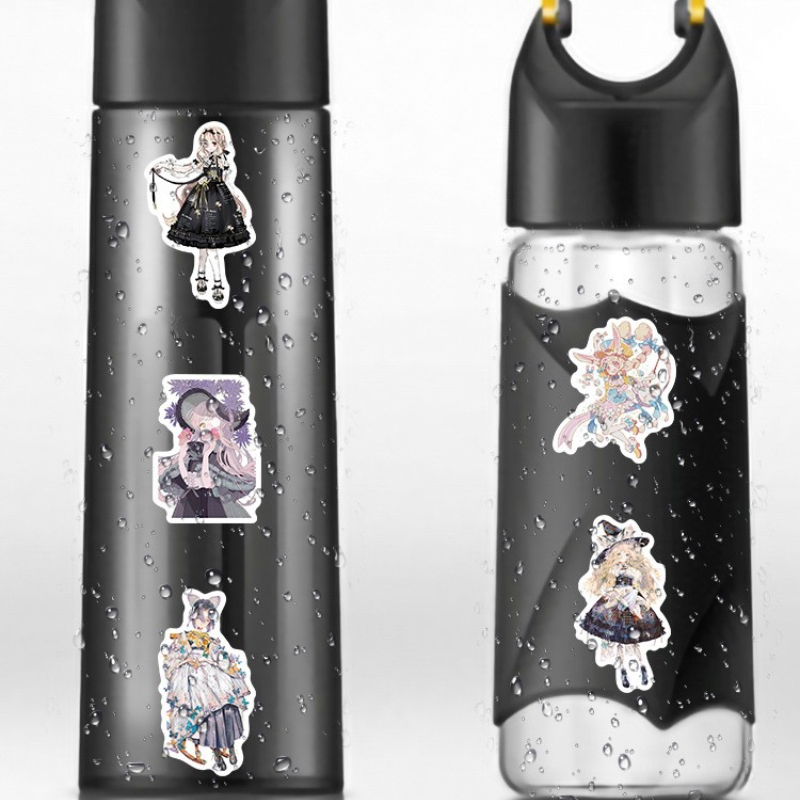 50Pcs/Lot Goth Lolita Girl stickers Beautiful Cute Cartoon Princess Lolita Fantasy Dress Graffiti Kids Toy car Motorcycle Bicycle Sticker Decals Whole