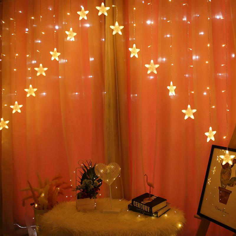 Party Decoration Inverted V Curtain Lights Stars Five-pointed Colorful LED Fairy String Garland Christmas
Party Decoration Inverted V Curtain Lights Stars Five-pointed Colorful LED Fairy String Garland Christmas
