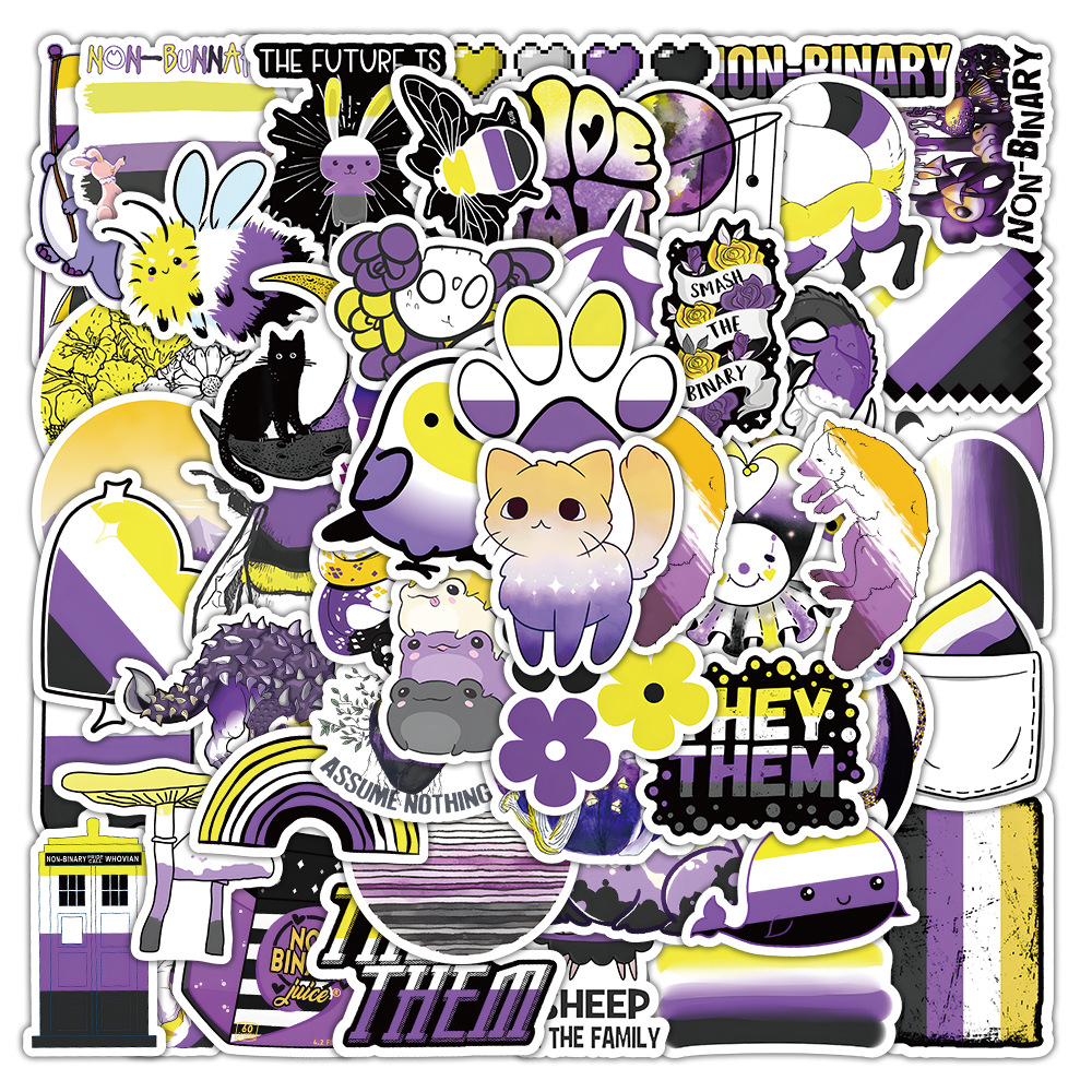 60Pcs Nonbinary Pride Stickers Graffiti Kids Toy Skateboard car Motorcycle Bicycle Sticker Decals Wholesale, Multi colors
60Pcs Nonbinary Pride Stickers Graffiti Kids Toy Skateboard car Motorcycle Bicycle Sticker Decals Wholesale, Multi colors