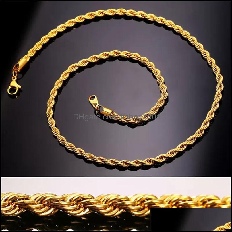 Chains Hip Hop 18K Gold Plated Stainless Steel M Twisted Rope Chain Womens Choker Necklace For Men Hiphop Jewelry Gift Dro Ffshop2001 Dhcfj
Chains Hip Hop 18K Gold Plated Stainless Steel M Twisted Rope Chain Womens Choker Necklace For Men Hiphop Jewelry Gift Dro Ffshop2001 Dhcfj
