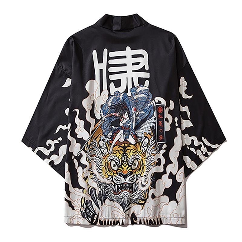 Men' T-Shirts Men Japanese Streetwear Kimono Ukiyo-e Tiger Graphic Cardigan 3/4 Sleeve CoatMen, Black
Men' T-Shirts Men Japanese Streetwear Kimono Ukiyo-e Tiger Graphic Cardigan 3/4 Sleeve CoatMen, Black