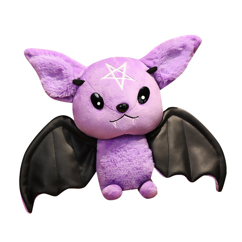 Dark Series Plush Bat Toy Pentacle Moon Doll Stuffed Gothic Rock Style Bag Halloween Kids Home Decor 220409