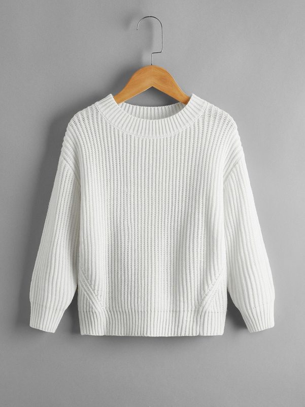 Toddler Boys Ribbed Knit Drop Shoulder Sweater SHE01