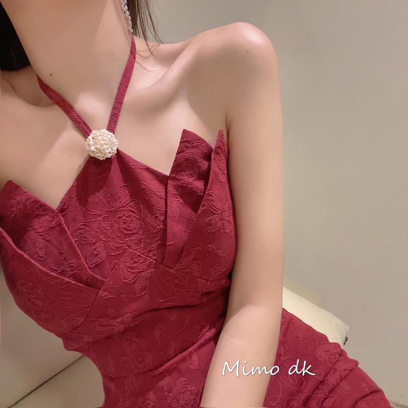 Casual Dresses Red Slim Strapless Dress For Women Vintage High-waisted Halterneck Lace-up Vestidos Largos De Verano Para Mujer 2022Casual, Burgundy
Casual Dresses Red Slim Strapless Dress For Women Vintage High-waisted Halterneck Lace-up Vestidos Largos De Verano Para Mujer 2022Casual, Burgundy