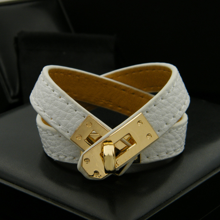 Fashion Multilayer Pu Leather Bracelets For Women Charm Bracelet Men Gold Buckle Wristband Couple Gift Accessories Jewelry