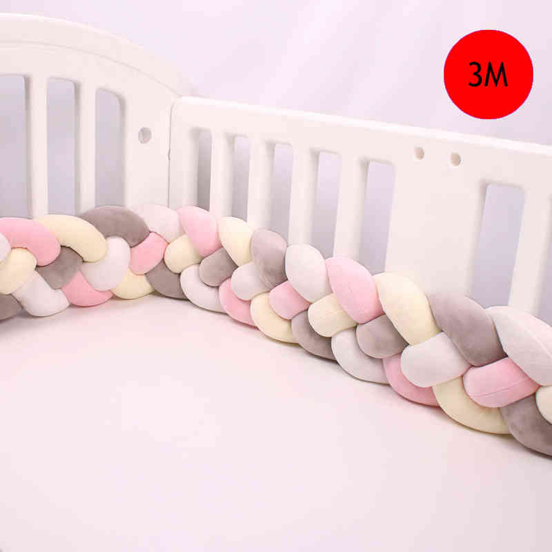12cm Height Baby Bed Bumper Knot Cushion for Boys Girls Four Braid Cot Crib Protector cuna para bebe Room Decor AA220326 240925
