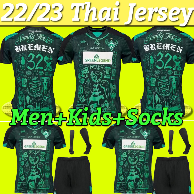 21 22 Werder Bremen Soccer Jerseys Special Version Marvin Ducksch Leonardo Bittencourt BLACK GREEN 2021 2022 How Deep is Your Love Football Shirt Men Kids Kit uniform
21 22 Werder Bremen Soccer Jerseys Special Version Marvin Ducksch Leonardo Bittencourt BLACK GREEN 2021 2022 How Deep is Your Love Football Shirt Men Kids Kit uniform