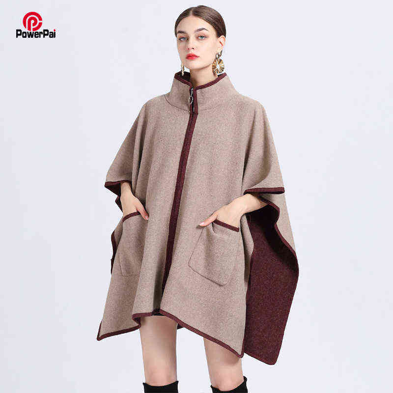 Elegant Stand Collar Blends Jacket Coat Pockets Zipper Cape Vest Long Loose Overcoat Wraps J220719, Dark grey
Elegant Stand Collar Blends Jacket Coat Pockets Zipper Cape Vest Long Loose Overcoat Wraps J220719, Dark grey